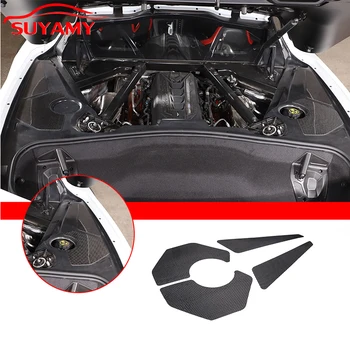 Oglekļa Šķiedras Lapa Automašīnas Motora Nodalījuma Pārsega Sānu Paneļa Apdare Uzlīmes 2020-23 Corvette C8 Stingray Z51 Z06 Piederumi