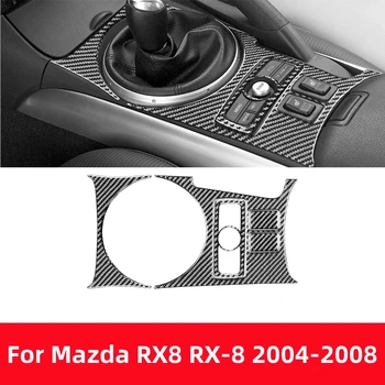 Par Mazda RX-8 RX8 SE3P JM1FE no 2004. līdz 2008. gadam Pārnesumu Pārslēgs Ieskauj Oglekļa Šķiedras Uzlīme automātika Panelis Modificētu Vāciņu