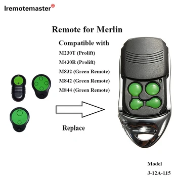 Par Merlin M842 M832 M844 Garāžas Durvju Vadības pults 433MHz Vārtu Atslēgu Fob Jaunas Zaļās Pogas