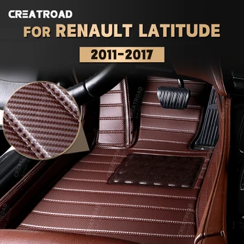 Pasūtījuma Oglekļa Šķiedras stils Grīdas Paklāji Renault Latitude 2011-2017 16 15 14 13 12 Pēdu Paklāju Segumu Auto Interjera Aksesuāri