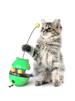 Pet Piegādēm Akrobāts Kaķēnu Rotaļu Noplūdes Bumbu Kaitināt Kaķis Stick Rotaļlietas Ball Puzzle Trūkst Pārtikas Interaktīvās Rotaļlietas