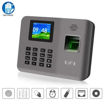 Realand 2,4 collu Biometrisko pirkstu Nospiedumu Laiks Apmeklēšanai Automāts RFID Kartes TCP/IP/USB Darbinieku Check-in/Check-out Ierīces Programmatūru