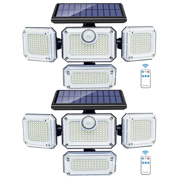Saules Gaismas, Āra Kustības Sensors 333 LED Plūdu Gaismas, Saules enerģijas Drošības Gaismas Ārpuses Ar 2 Tālvadības pultis