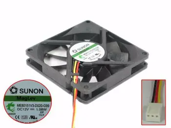 SUNON ME80151V3-D020-G99 DC 12V 1.08 W 80x80x15mm 3-Wire Serveru Dzesēšanas Ventilators