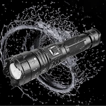 Super Spilgti XHP70.2 LED Lukturīti Mehānisko Tālummaiņu USB Lādējamu Augstas Spēcīgs Lāpu Ūdensizturīgs 18650 Taktisko Flash Gaismas
