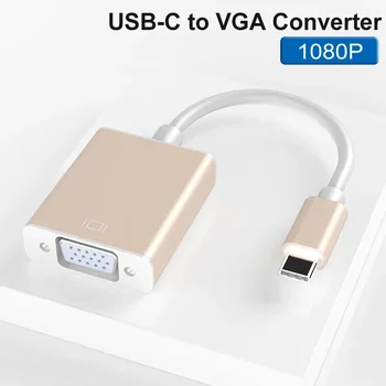 TC02 Tipa c līdz HDTV VGA Adapteri Converter Usb C Hub Atbalsta 1080P USB 3.1 Audio / Video Kabelis, portatīvie datori, Mac Book Tabletes