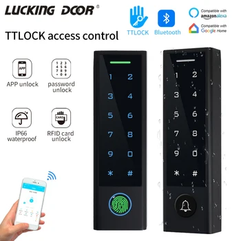 TTlock App Kontroles Durvju Piekļuves Kontroles Sistēmas, Tālruņa Bluetooth pirkstu Nospiedumu vai Durvju IC Karšu Lasītājs 13.56 Mhz mājas Vārtiem Nazis