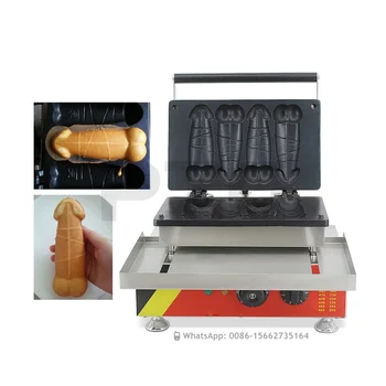 Uzkodas Iekārtas Dzimumlocekļa Formas Vafeļu Cepšanas pannas Non-stick Komerciālu Izmantošanu, Hot dog Desiņas Dzimumlocekļa Vafeles Dzelzs Cepamā Mašīna