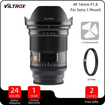 Viltrox 16 mm f1.8 AF Pilna Kadra Ultra Platleņķa Lielu Apertūru Auto Fokusa Objektīvs Sony E Mount Kameru Lente ZVE10 A7III A6300