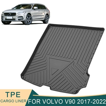 Volvo V90 2017-2022 Auto Automašīnu Kravas Starplikas Visu Laika TPE neslīdoša Bagāžnieka Paklāji Boot Paplātes Paklāju Interjera Aksesuāri