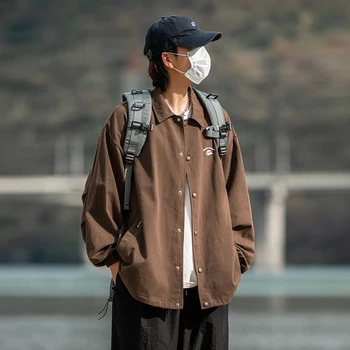 Vīriešu kalnu vintage jaka vīriešu 2023 pavasara jauns tide zīmola visu maču Japāņu brīvs krekls, mētelis