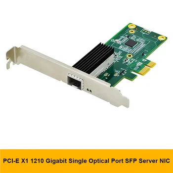 WGI210 PCI-E X1 Gigabit Tīkla Kartes Viena Port SFP Servera Tīkla Karte I210-F1 Gigabit Optisko Šķiedru Tīkla Karte
