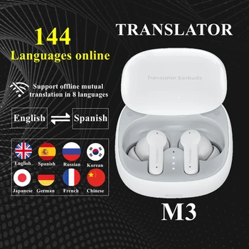 Wooask M3 Reālā Laika Tulkotājs Earbuds 144 Valodās Tiešsaistes Bezsaistes Balss Tulkošanas Austiņas Ceļojumu Uzņēmējdarbības Mācību