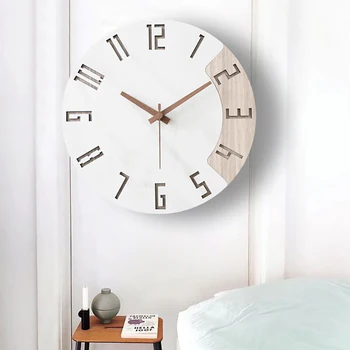 Ziemeļu sienas pulksteni izslēgt mājas modernu pulksteni kārta dzīvojamā istaba guļamistaba vienkāršu sienas skatīties personības akumulatora modes pulkstenis 30X30 CM