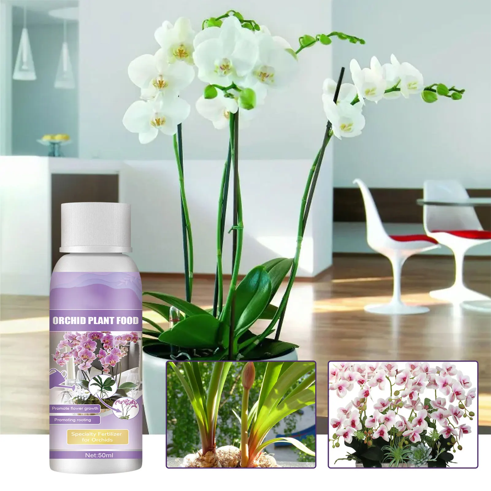 Ātrās Sakņu Orhideju Ziedu, Lapu Mēslojums Uzlabotu Izaugsmes Augsnes Sastāvdaļa, Drošību, Uzturu, Veicinātu Ziediem, Mēslojums . ' - ' . 0